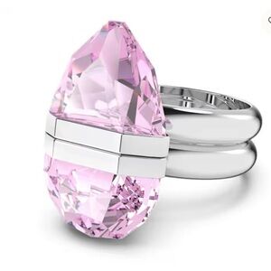 Swarovski Silver Ring with Pink Crystal